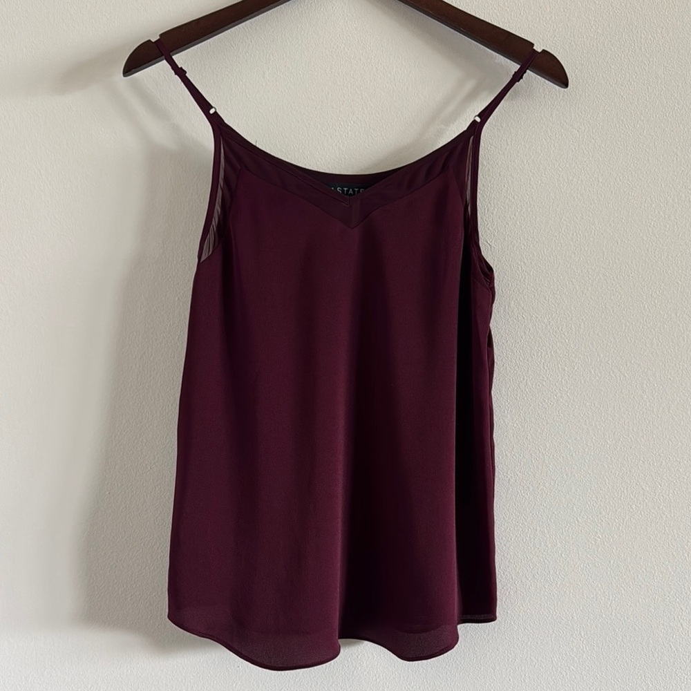 1. State Red Sleeveless Camisole with Scoop Neckline